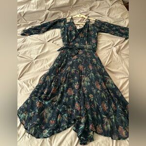 Floral Wrap 100% Silk Wedding Guest Dress